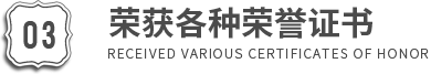 荣获各种荣誉证书